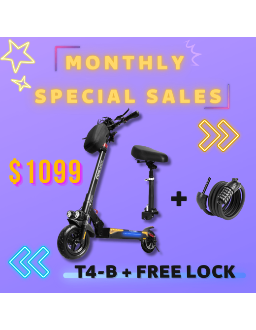 1000W 50KM -Turning Indicator- Removal Seat -Tubeless -Electric Scooter T4-B