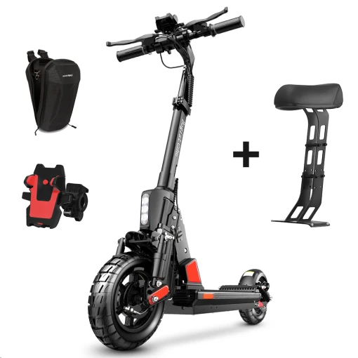 Off-Road-Strong Climbing Ability-1900W Dual Motor-62KM/H-10″ All-Terrain Tubeless Tire-Removable Seat-Electric Scooter T8