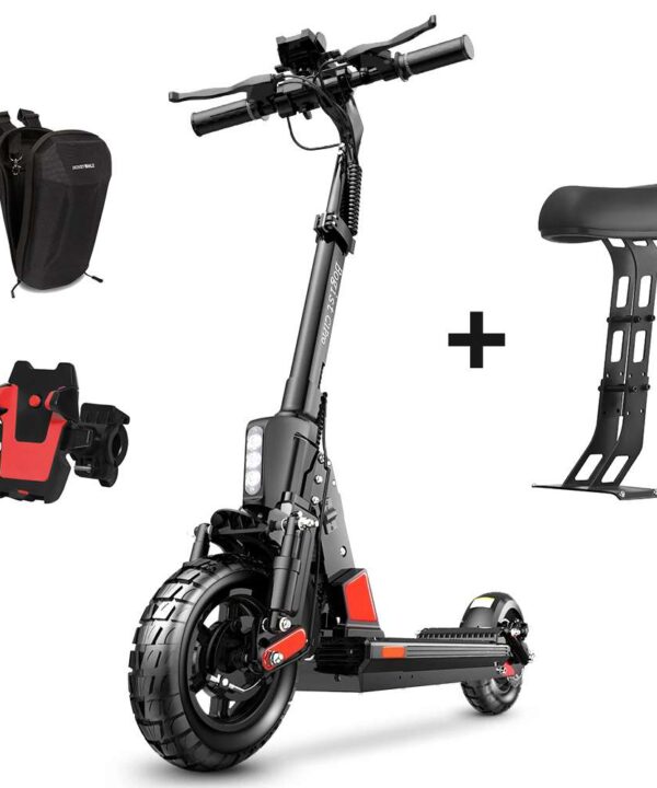 Off-Road-Strong Climbing Ability-1900W Dual Motor-62KM/H-10″ All-Terrain Tubeless Tire-Removable Seat-Electric Scooter T8