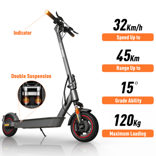 HONEY WHALE Electric Scooter E9 Max speed up to 32km/h, range up to 45km, max loading 120kg
