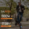 Off-Road 1900W Dual Motor 62KM/H 10″ All-Terrain Tubeless Tire Removal Seat Electric Scooter T8