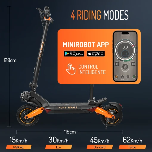 HONEY WHALE ELECTRIC SCOOTER T8 OFF ROAD ALL TERRAIN TIRE CLIMBING ABILITY