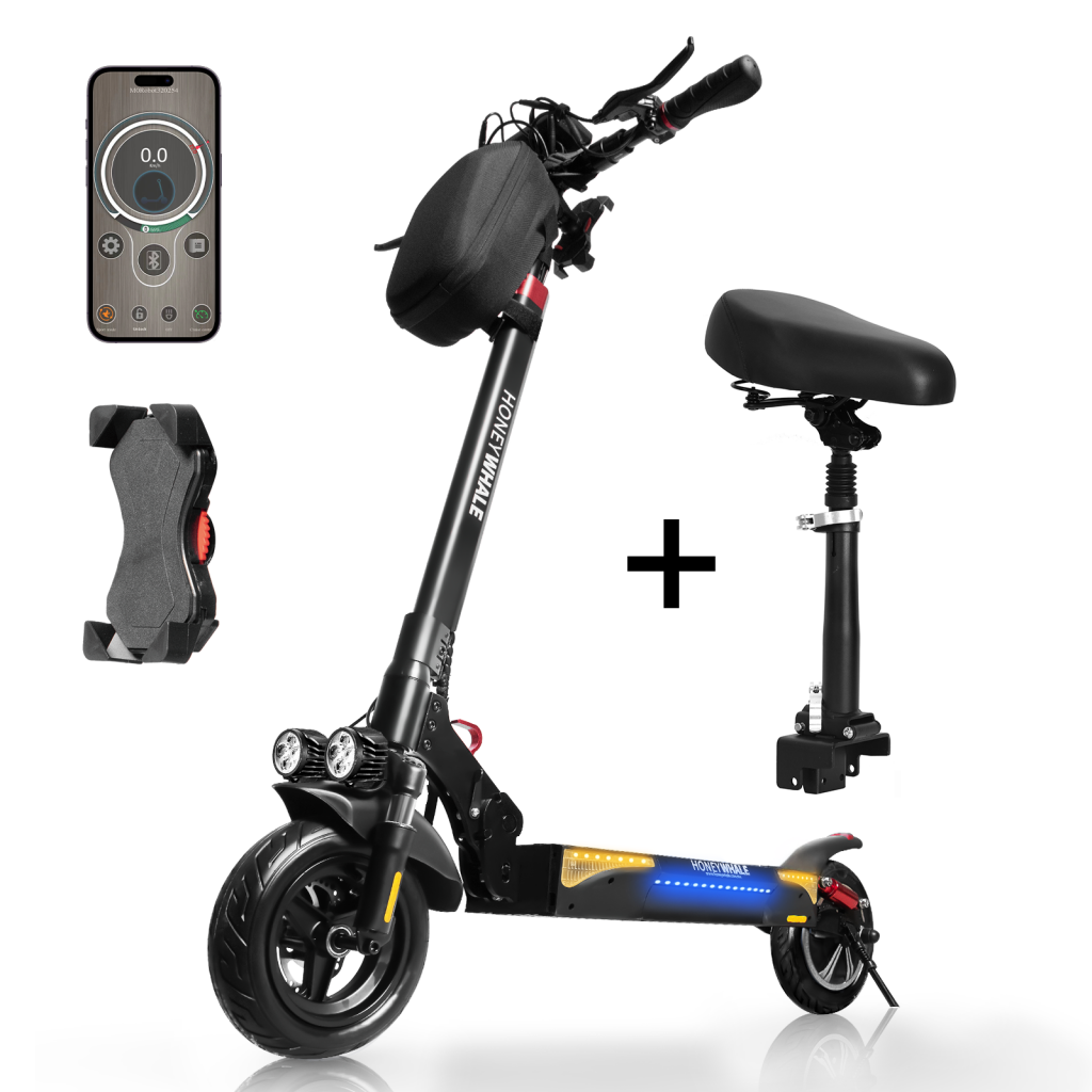 HONEY WHALE ELECTRIC SCOOTER T4b OFF ROAD ALL TERRAIN TIRE CLIMBING ABILITY