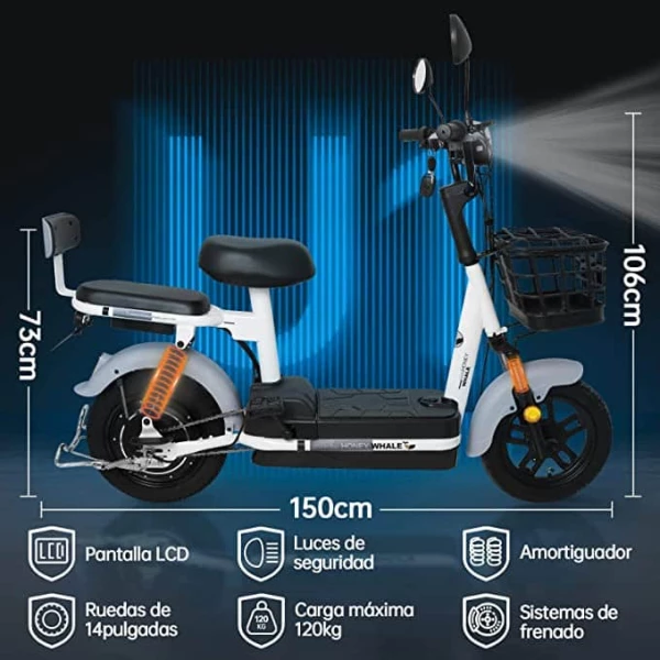 U1 MOTO ELÉCTRICA BICICLETA ELÉCTRICA HONEY WHALE