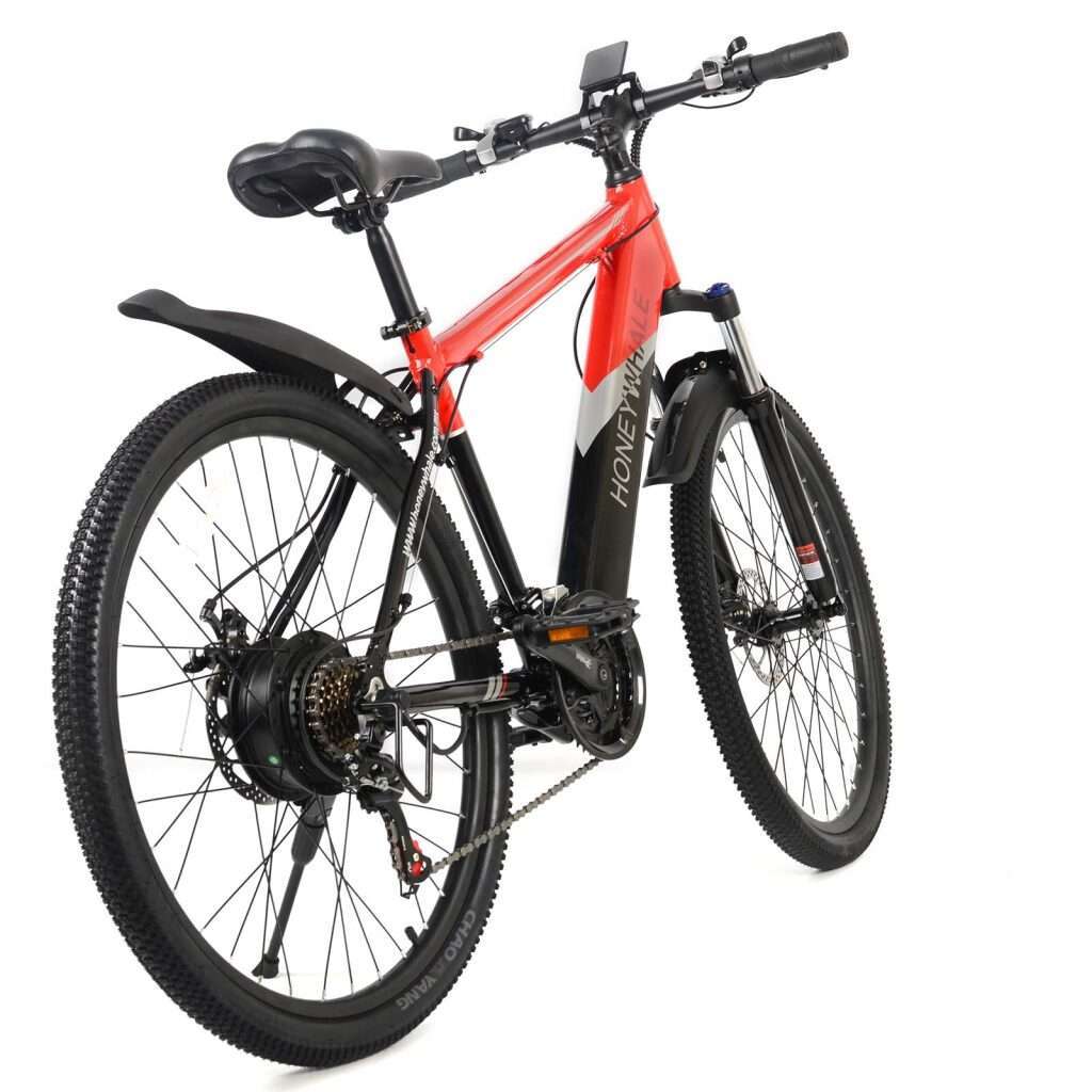 3+7 Shimano Gears Electric Bike S7 Large Wheel Powerful Motor Red/Black